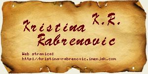 Kristina Rabrenović vizit kartica
